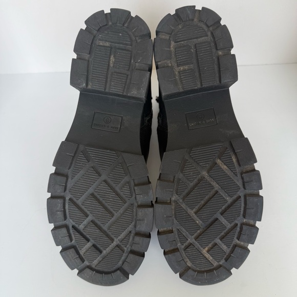 Sun & Stone Edgy Platform Chunky Block Heel Combat Moto Boots | Black | Sz 9 - Picture 6 of 14